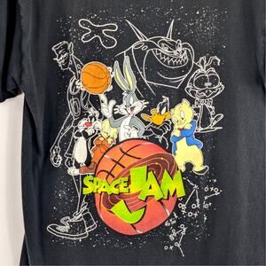 Space Jam M Graphic T Shirt Mens Black Cotton Looney Tunes Basketball 90s Y2K